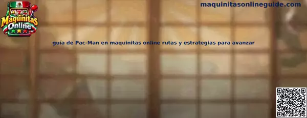 Imagen ilustrativa de una guía de Pac-Man en maquinitas online, con un laberinto y estrategias de recorrido
