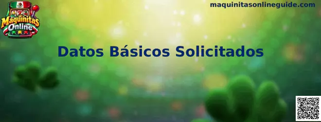 Datos básicos solicitados en un formulario de registro para Maquinitas Online